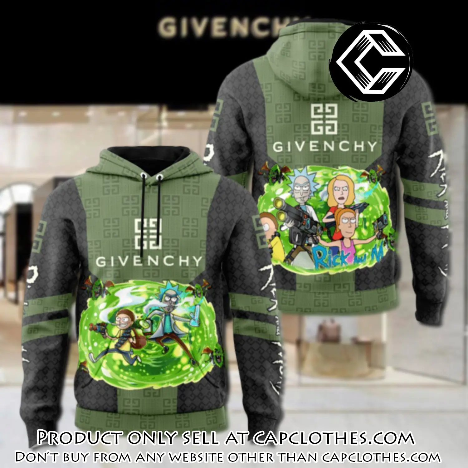 Givenchy rick and morty unisex hoodie luxury brand gifts  jh2009 cc5120602